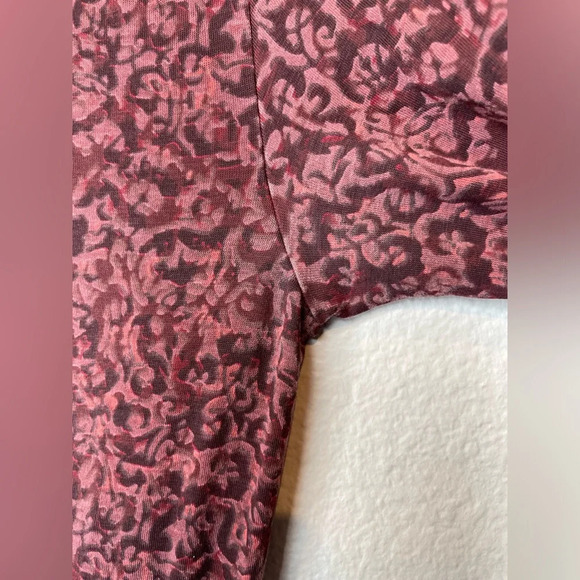 Peruvian Connection Floral Pattern Long Sleeve Maxi Dress Size Small Maroon/Pink - Picture 10 of 11